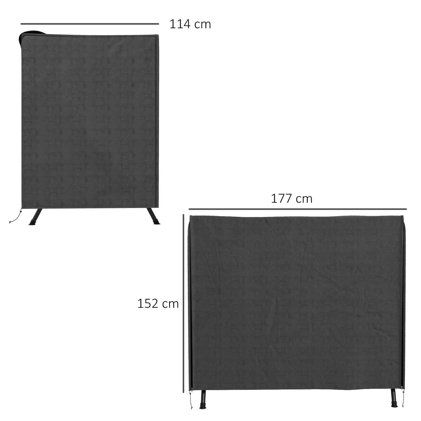 Outsunny hoes voor tuinschommel, beschermhoes voor Hollywood schommel, waterdichte hoes, 177 x 114 x 152 cm, grijs