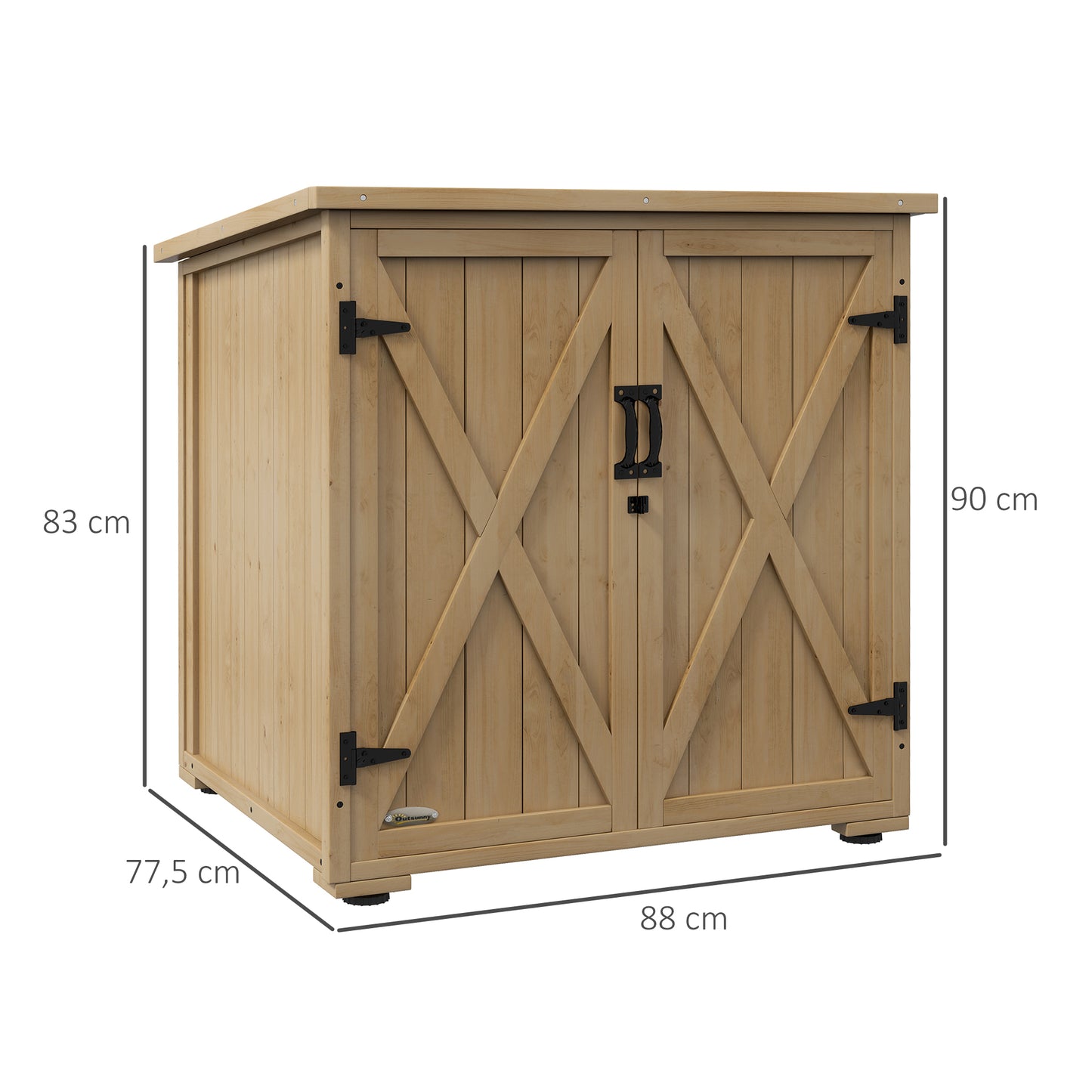 Outsunny Buitenopbergbox, Tuinbox, Kussenbox, Weerbestendig, Asfaltdak, 77,5 cm x 88 cm x 90 cm, Donkergrijs
