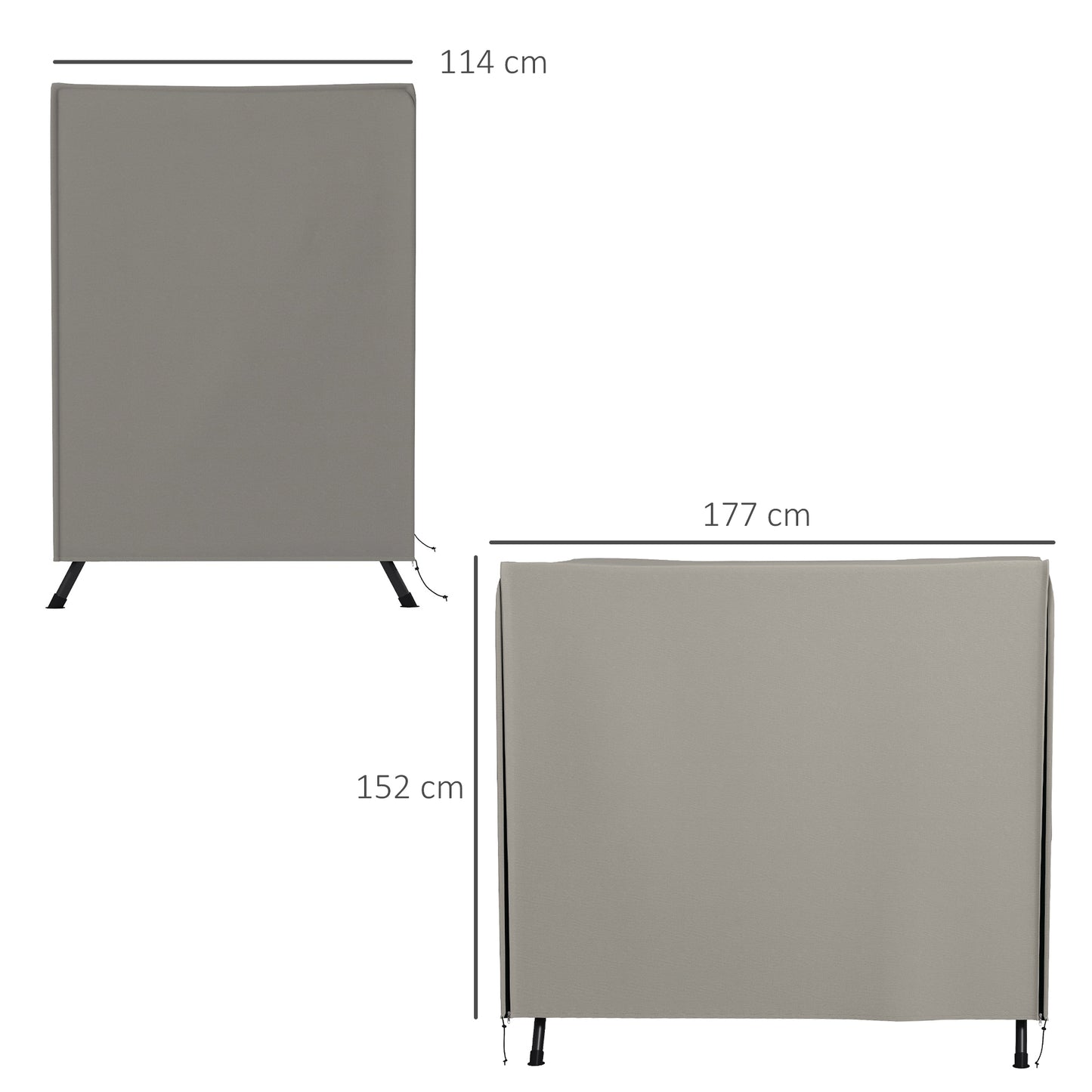 Outsunny beschermhoes voor Hollywood schommel, scheurvast, waterdicht, stofdicht, polyester, 177 x 114 x 152 cm, grijs