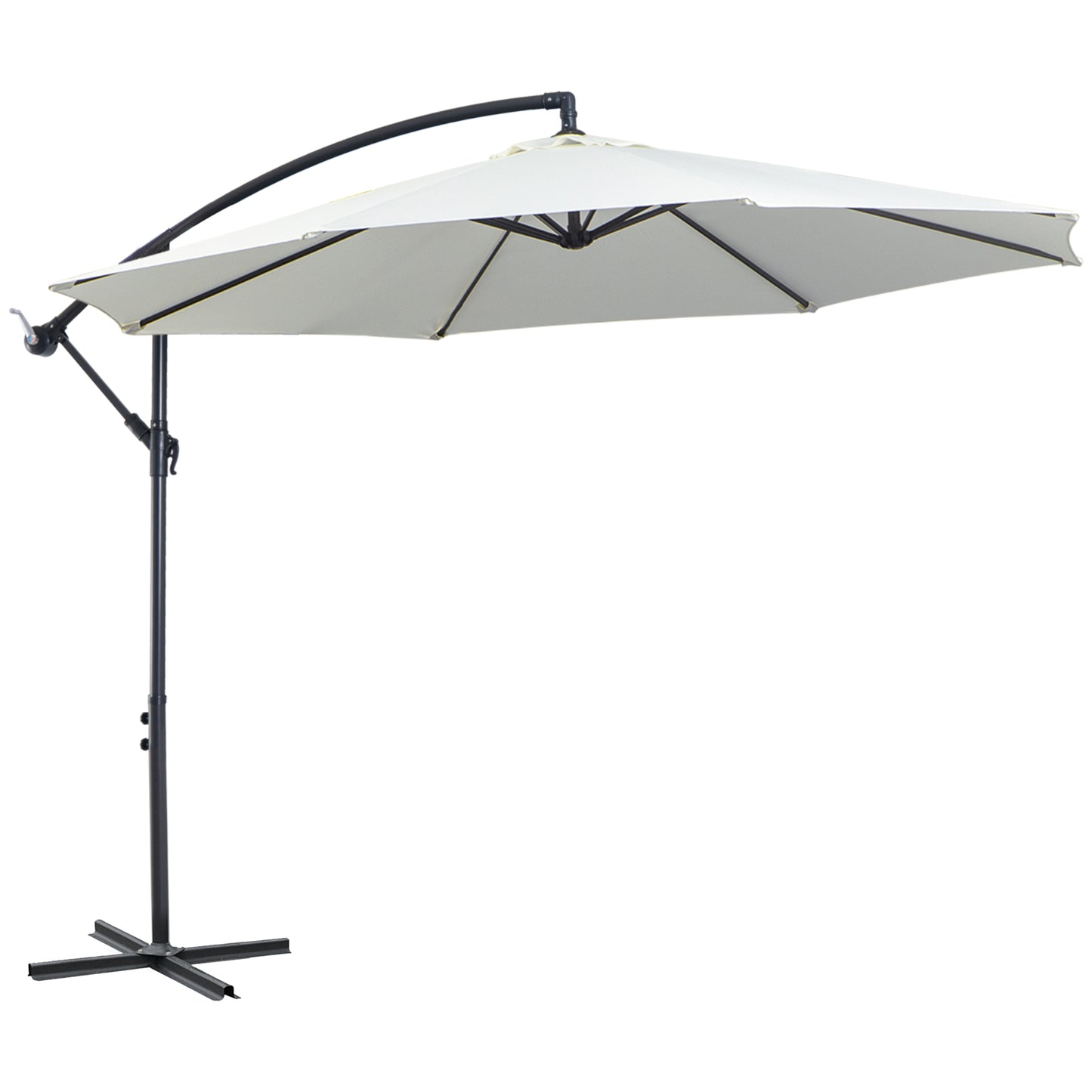 Outsunny Parasol met slinger, weerbestendig, 3 m x 3 m x 2,5 m, staal, polyester