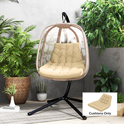 Outsunny zitkussen, buitenzitkussen voor hangmanden en schommelstoelen, gestoffeerd buitenkussen, beige