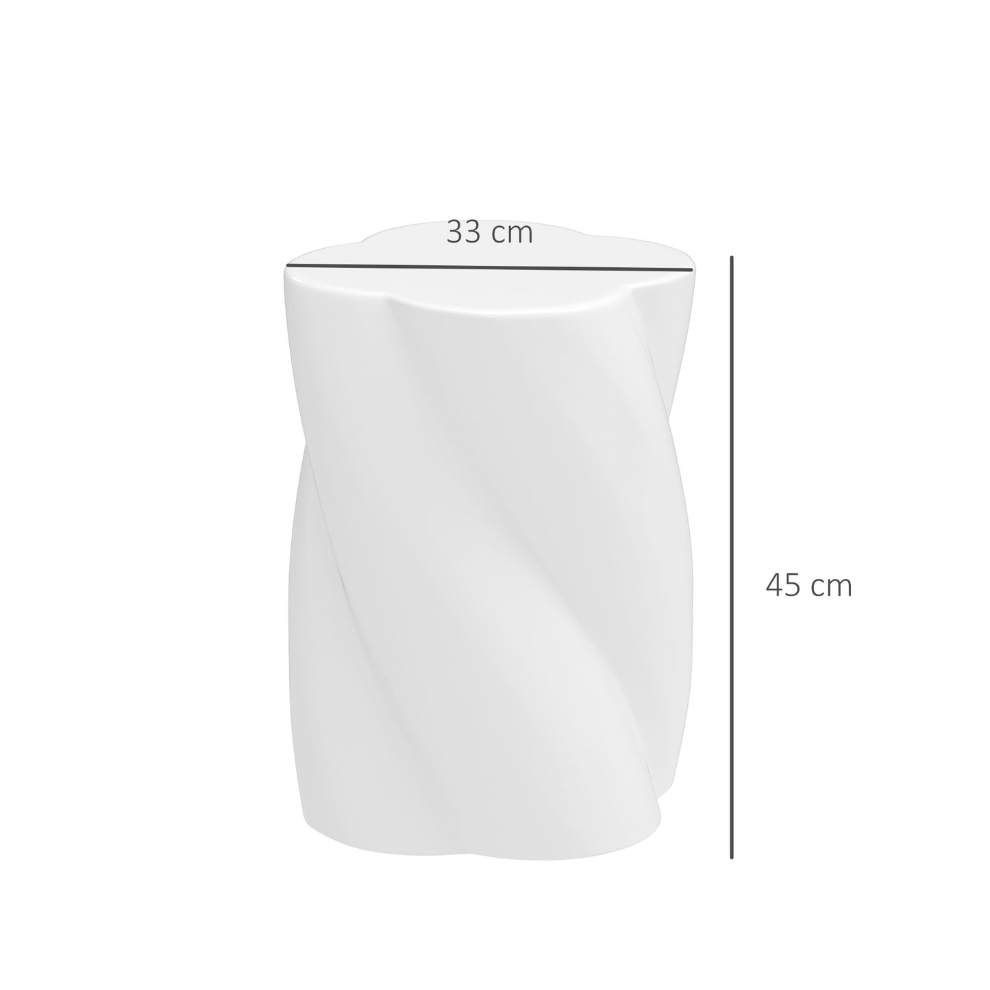 Outsunny keramische spiraalvormige kruk, draagvermogen 120 kg, Ø 33 x 45 cm, weerbestendige tuinkruk met deksel, wit