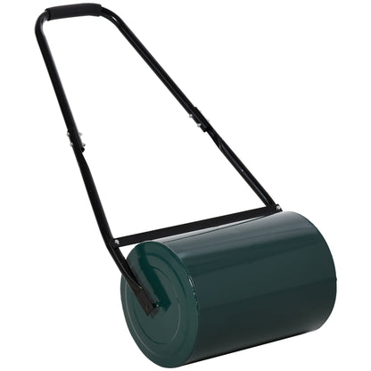 Outsunny gazonrol, tuinrol met U-greep, 31 cm diameter, 30 cm werkbreedte, 40 L water/zandvulling, metaal, groen
