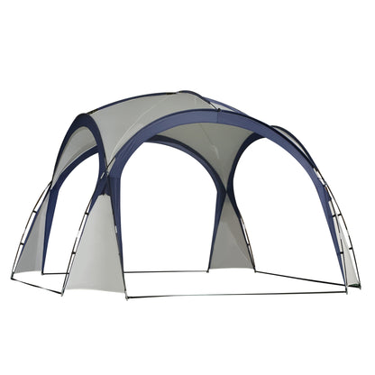 Outsunny koepeltent voor 6-8 personen, paviljoen, bescherming tegen zon en motregen, 3,5 x 3,5 x 2,22 m, crèmewit
