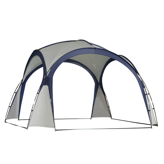 Outsunny koepeltent voor 6-8 personen, paviljoen, bescherming tegen zon en motregen, 3,5 x 3,5 x 2,22 m, crèmewit
