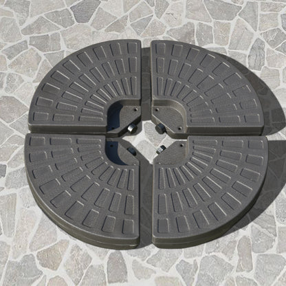 Outsunny 4-delige parasolvoet, parasolgewicht, parasolstandaard, voetkruis vulbaar met zand/water tot 25/17 kg, gewichten parasolvoet HDPE koffie