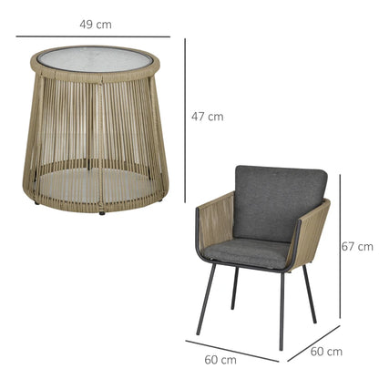 Outsunny 3-delige loungeset