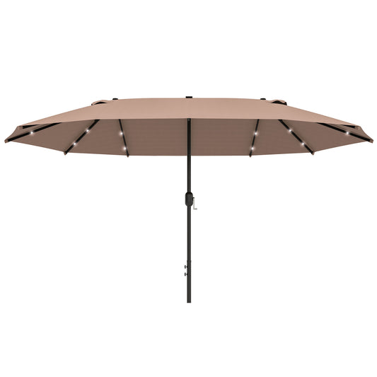 Outsunny Ovale Parasol Khaki 440 x 260 cm