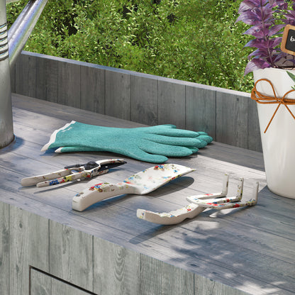 Outsunny Tuingereedschapset, 3-delige metalen tuingereedschapset met troffel, handhark en tuinschaar