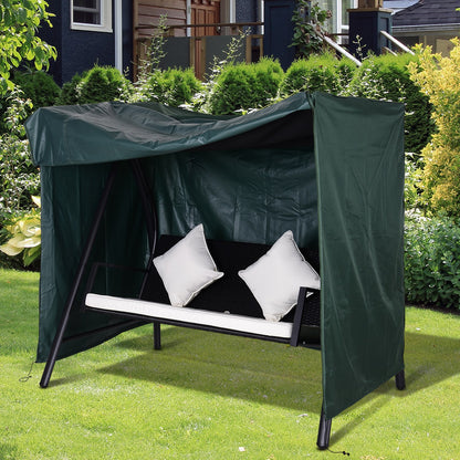 Outsunny Hollywood schommelhoes voor 3-zits, waterafstotend, winterbestendige beschermhoes voor tuinschommels, uv-bestendig zeildoek, scheurvast 420D Oxford-materiaal, 177x114x152cm, donkergroen