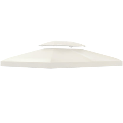 Outsunny Vervangend Dak voor 3x4m Metalen Gazebo, Waterafstotend, Dubbel Dak, Vervangende Hoes voor Tuingazebo, Partytent, Tuintent, Polyester, Crèmewit