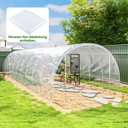 Outsunny Kasoverkapping van kunststof, zeildoek voor het afdekken van planten, UV-bestendig, waterdicht, 6 x 10 m