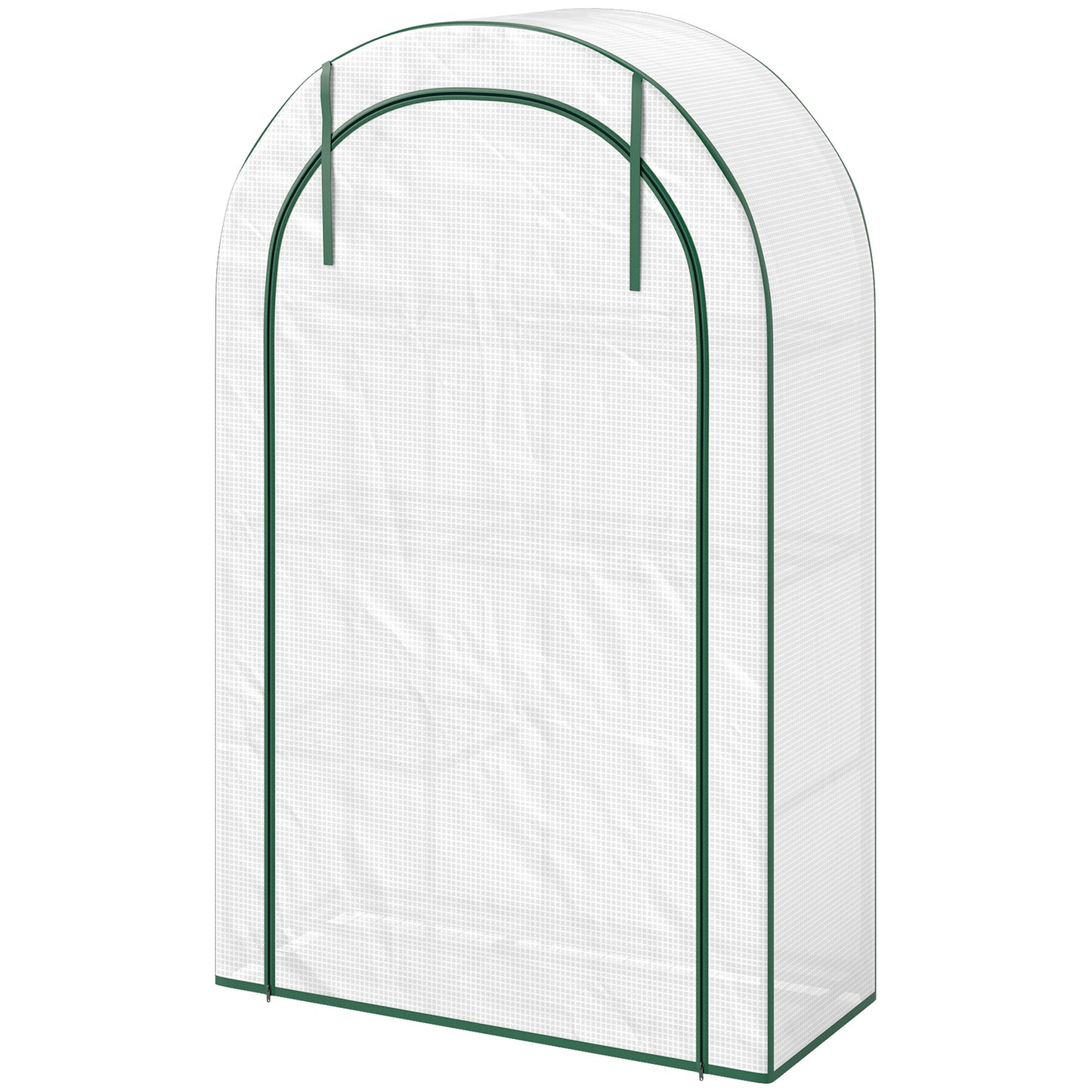 Outsunny Mini Kas, 4-laagse kas met kunststof afdekking, draagbaar, roldeur, 100 x 45 x 160 cm, wit