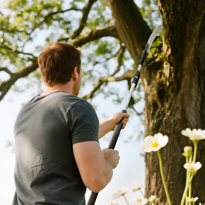 Outsunny Telescopische snoeizaag 1,5–2,6 m Boomschaar met vergrendelingsmechanisme, telescopisch handvat, antiaanbaklaag, zwart