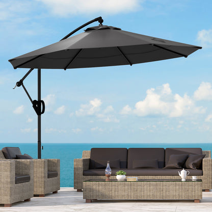 Outsunny zweefparasol, inclusief kruisvoet, 293 x 293 x 260 cm, grijs
