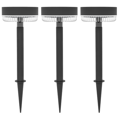 Outsunny Solar Tuinverlichting, Waterdicht, Warm Witte LED, 10-12 uur Bedrijfstijd, Zwart