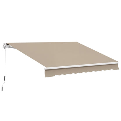 Outsunny knikarmzonnescherm, verstelbare klemzonnescherm, terraszonnescherm, 3,95 x 3 m, zonnescherm met slinger, balkonzonnescherm, beige