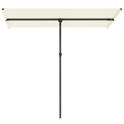 Outsunny Parasol, 180 graden draaibaar, in hoogte verstelbaar, tuinparasol met aluminium paal, 150x205cm, beige