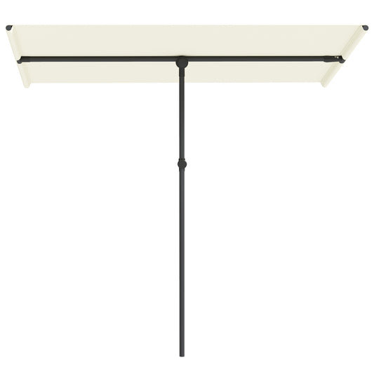 Outsunny Parasol, 180 graden draaibaar, in hoogte verstelbaar, tuinparasol met aluminium paal, 150x205cm, beige