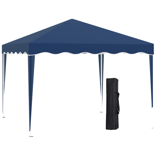 Outsunny Opvouwbare Paviljoen 3 x 3 m Tuinpaviljoen Opvouwbare Partytent In hoogte verstelbare tuintent met draagtas UV-bescherming Staal Oxford Blauw