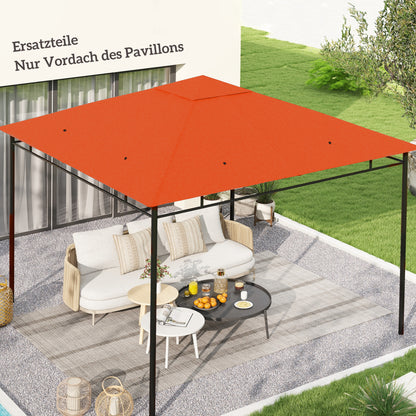 Outsunny vervangingsdak voor tuinpaviljoen, polyester, 2,98 x 2,95 m, oranje