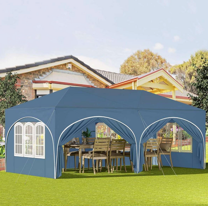 Easy up partytent 6x3m blauw
