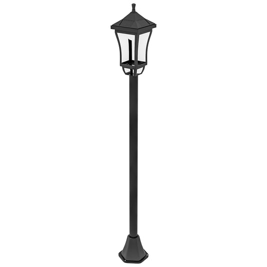 Outsunny Solar Tuinlantaarn 127 cm Tuinlamp met Koel Wit LED-licht, Lichtsensor IP44 Waterdicht