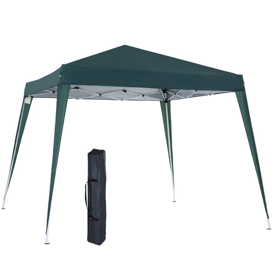 Outsunny Opvouwbare Paviljoen 2,4x2,4m, Opvouwbare Tent met UV-bescherming, Partytent inclusief Draagtas voor Tuin, Balkon, Staalgroen