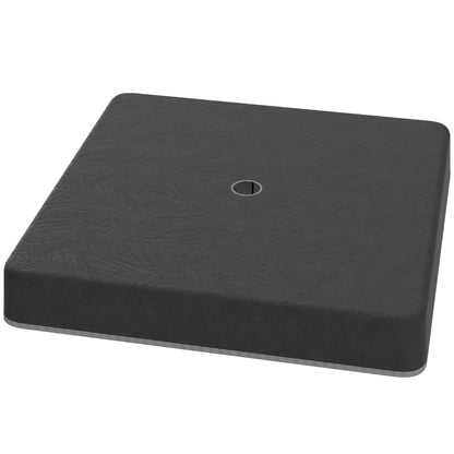 Outsunny voetgewichten voor parasolstandaards, waterdicht, vulbaar met zand, kunststof, 89L x 89B x 10,5H cm, zwart