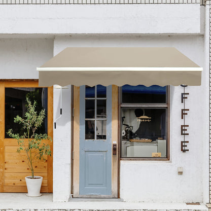 Outsunny knikarmzonnescherm, verstelbare klemzonnescherm, terraszonnescherm, 3,95 x 3 m, zonnescherm met slinger, balkonzonnescherm, beige