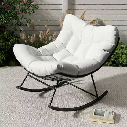 Buiten Papasan Schommelstoel – Wit