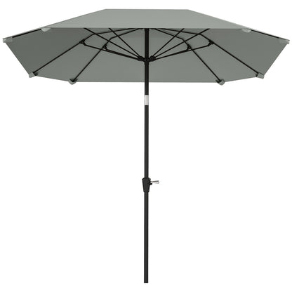 Outsunny 2,3 m parasol zonder voet, verstelbare terrasparasol met slinger, polyester, aluminium, glasvezel, donkergrijs