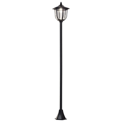 Outsunny Solar LED Tuinlantaarn, Kunststof Lantaarn, Buitenlamp voor Binnen en Buiten, 177 cm Hoog, Tuinlamp, 30/60 Lumen, voor Tuinbalkon Decoratie, Zwart