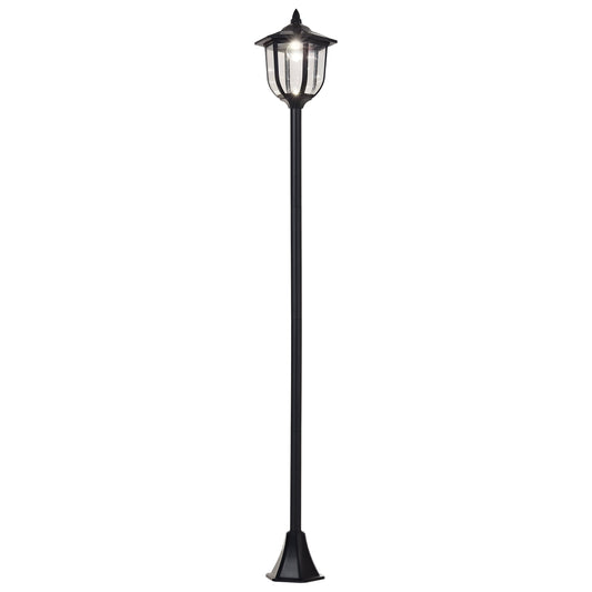 Outsunny Solar LED Tuinlantaarn, Kunststof Lantaarn, Buitenlamp voor Binnen en Buiten, 177 cm Hoog, Tuinlamp, 30/60 Lumen, voor Tuinbalkon Decoratie, Zwart