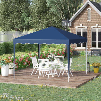 Outsunny Opvouwbare Paviljoen 3 x 3 m Tuinpaviljoen Opvouwbare Partytent In hoogte verstelbare tuintent met draagtas UV-bescherming Staal Oxford Blauw