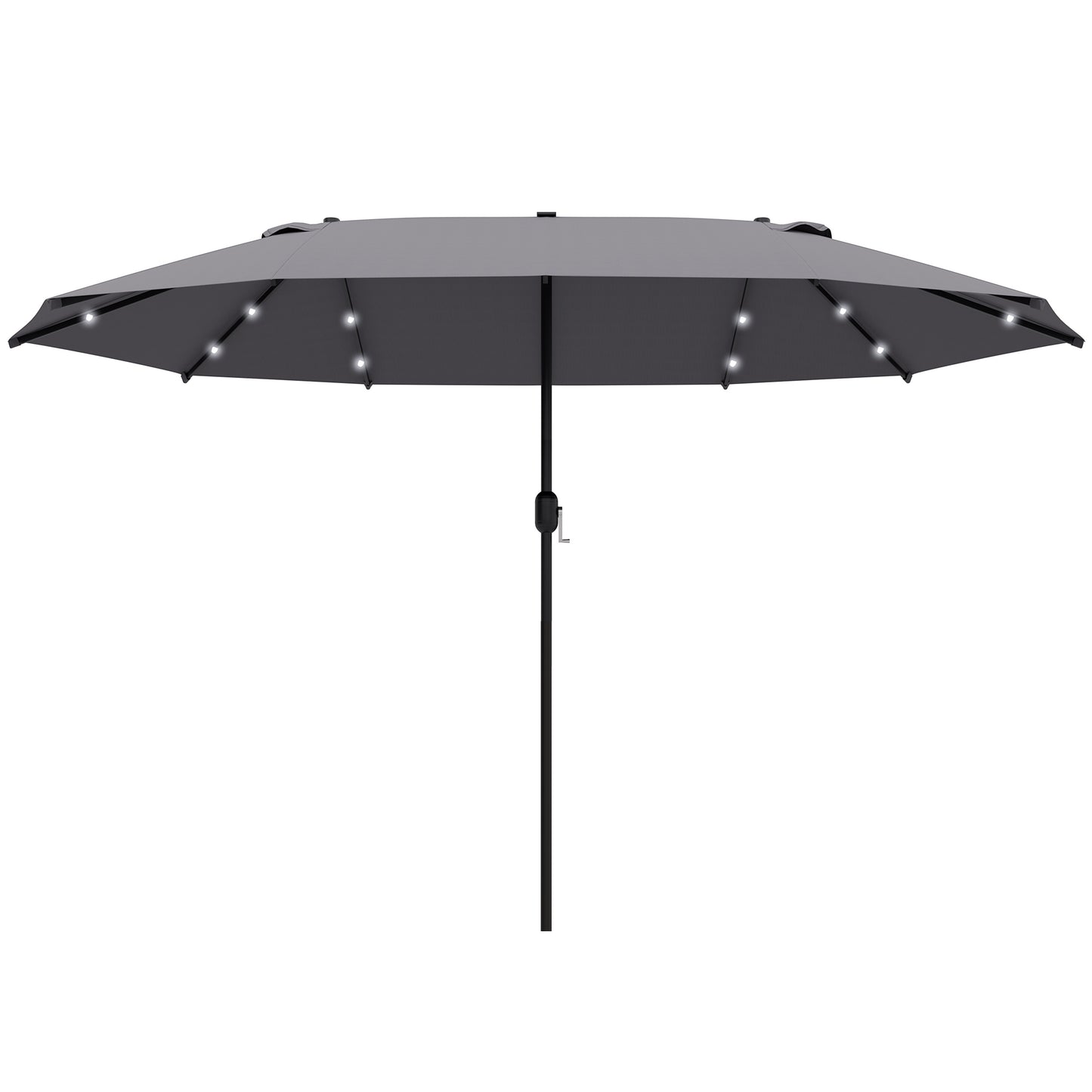 Outsunny ovale parasol, donkergrijs, 440 x 260 cm