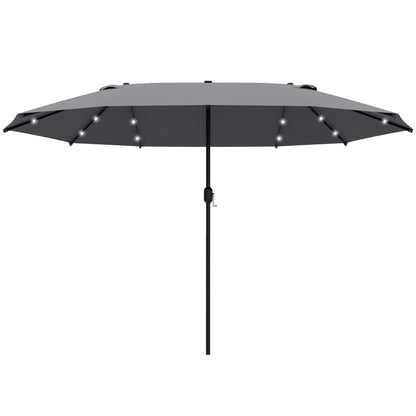 Outsunny ovale parasol, donkergrijs, 440 x 260 cm
