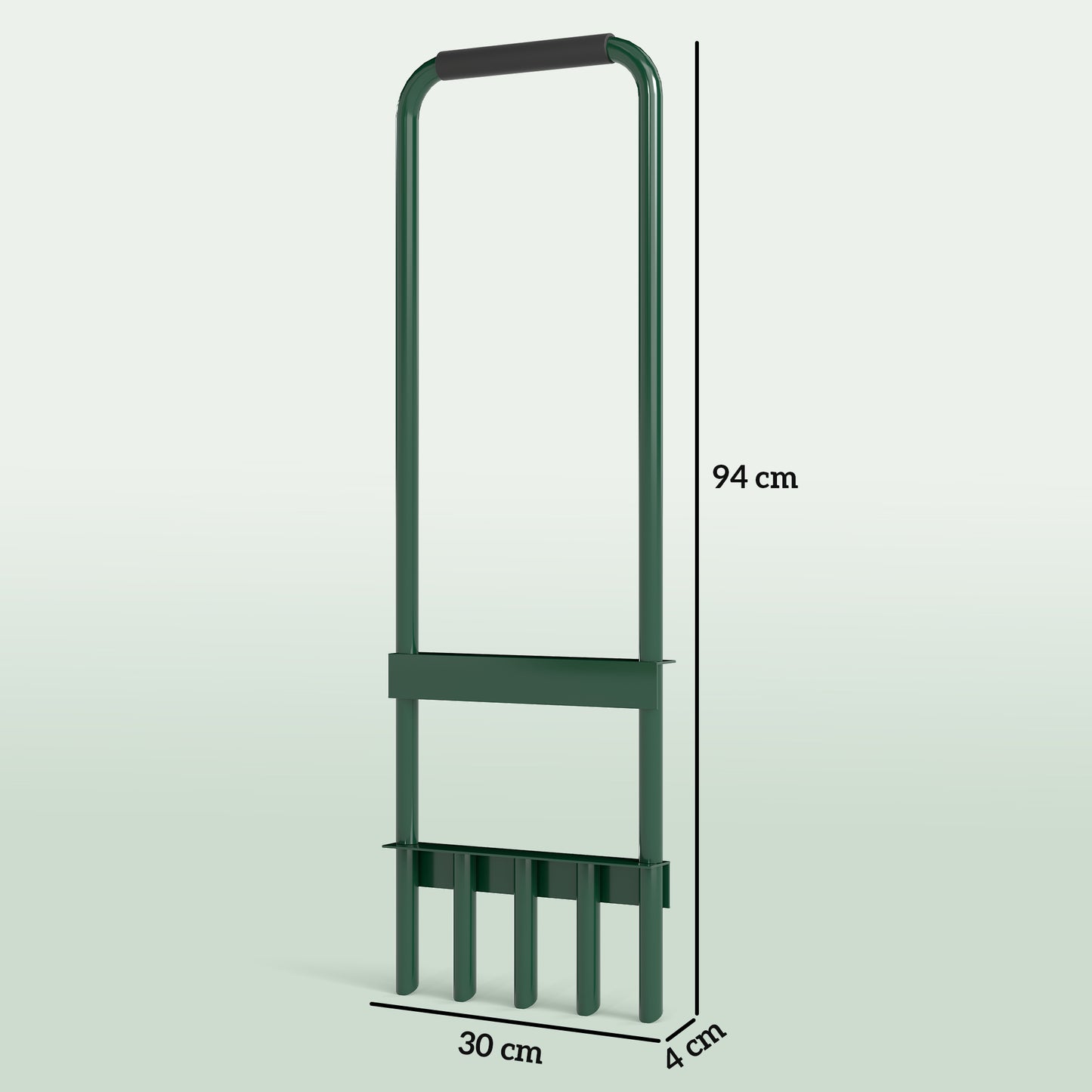 Outsunny Gazonbeluchter, 30 cm breed, handmatige gazonbeluchter met antislip handvat voor tuinen en erven, donkergroen
