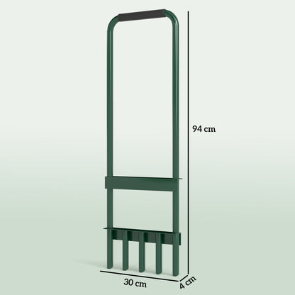 Outsunny Gazonbeluchter, 30 cm breed, handmatige gazonbeluchter met antislip handvat voor tuinen en erven, donkergroen