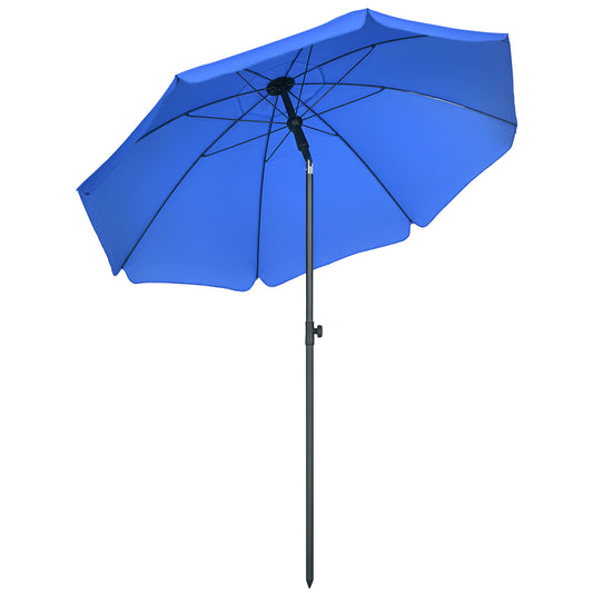 Outsunny strandparasol, parasol, met ventilatieopeningen, kantelbaar, UV50+ Ø1.80, blauw