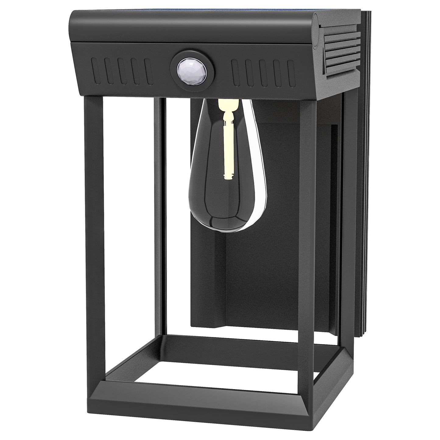 Outsunny Garden Solar Light, buitenlamp op zonne-energie, weerbestendig, bewegingssensor, 14 cm x 24 cm x 24 cm, zwart