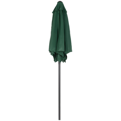 Outsunny Parasol Ø196 cm, zeshoekige balkonparasol voor strand, balkon, tuin, groen