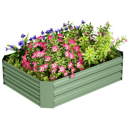 Outsunny verhoogd tuinbed van gegalvaniseerd staal, tuinbed, plantenbak voor in de tuin, bloembak, 120 x 90 x 30 cm, donkergroen