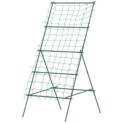 Outsunny stalen trellis, roestvrij staal, A-vormig klimhulpmiddel voor klimplanten, 101x133x227 cm, groen